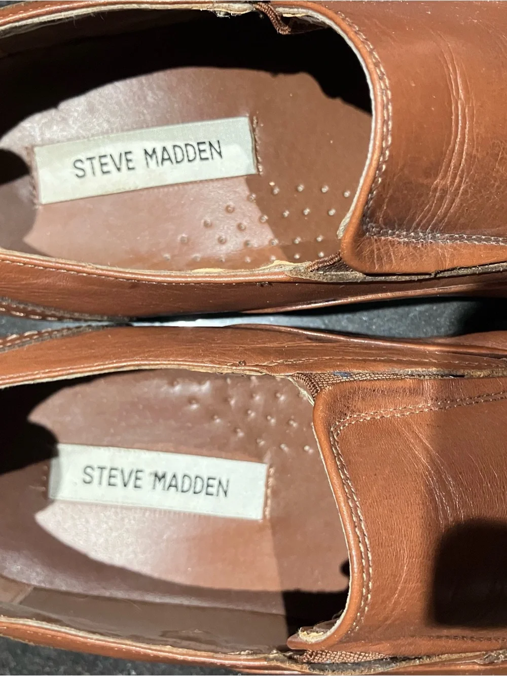 Steve Madden Brown Leather Kraymer Y2K Slip-On Dress Shoes Men’s 10